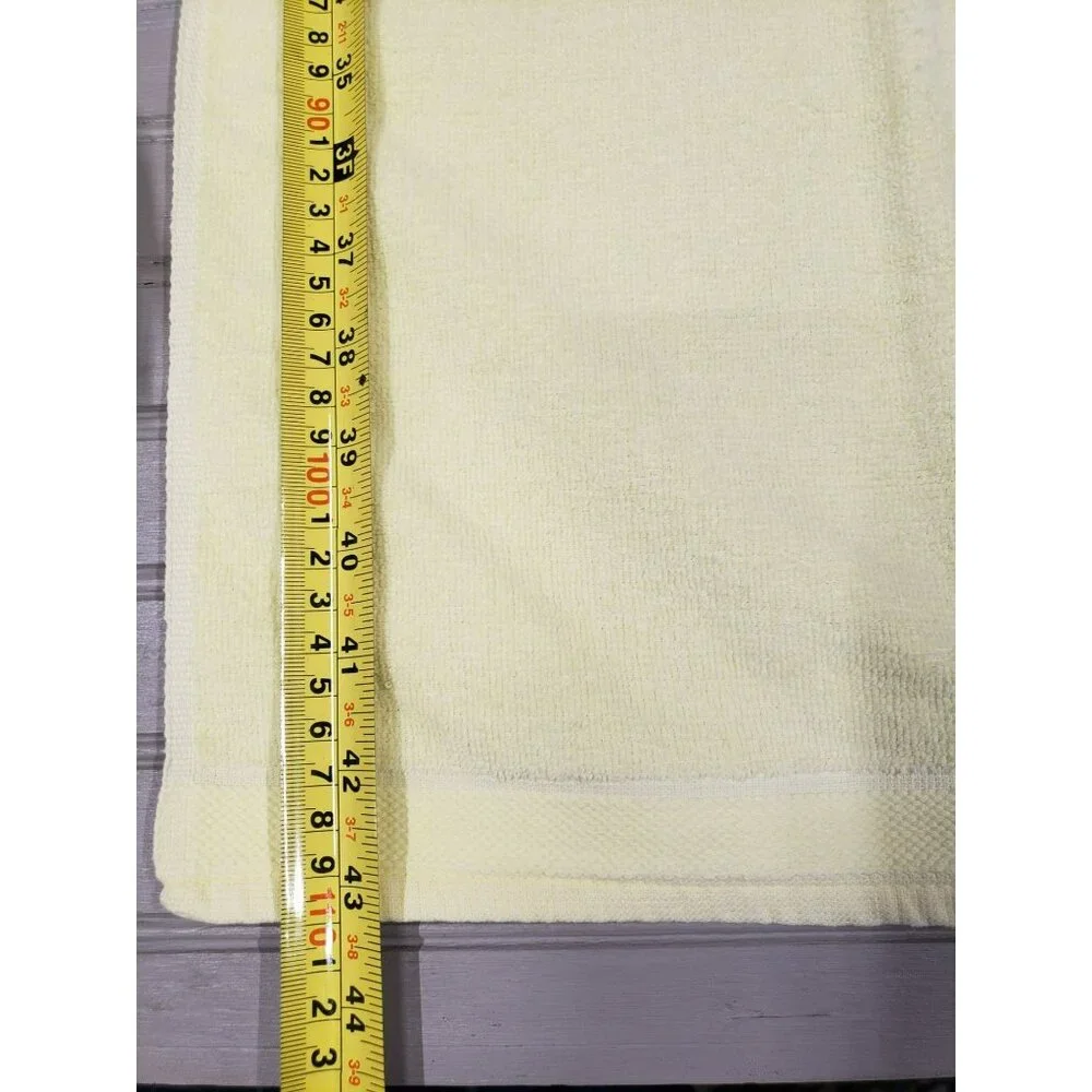 5 pc Vintage Towel Set, The Bathworks, Yellow with Embroidered Flowers
